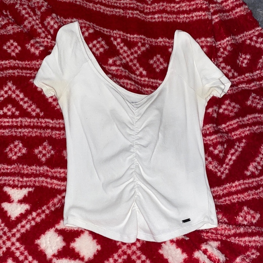 white cropped top